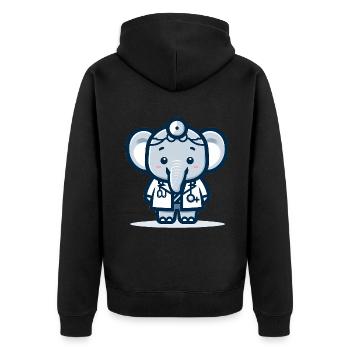 Médecin éléphant mignon - Veste à capuche bio Premium Unisexe - noir - Dos - Nico (187cm)