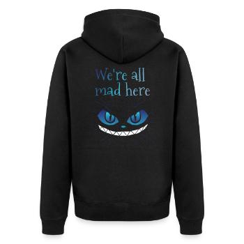 We’re all mad here Grinse chat - Veste à capuche bio Premium Unisexe - noir - Dos - Nico (187cm)