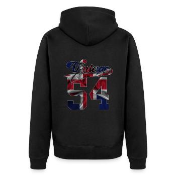 72E ANNIVERSAIRE UK MILLÉSIME 1954 - Veste à capuche bio Premium Unisexe - noir - Dos - Nico (187cm)