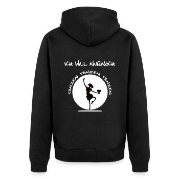 Will nur noch tanzen - Unisex Premium Bio Zip Hoodie - Schwarz - Hinten - Nico (187cm)