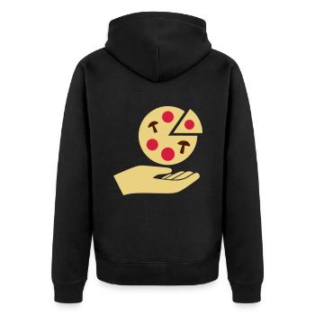 Remettre la pizza avec du salami et des champignons - Veste à capuche bio Premium Unisexe - noir - Dos - Nico (187cm)