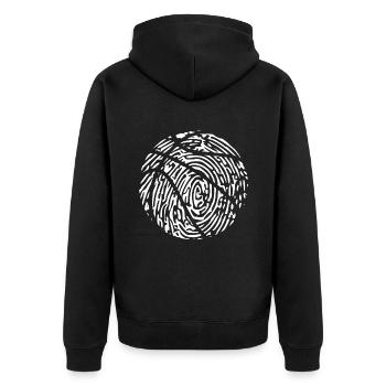 Passionné d’empreintes digitales des joueurs de basketball - - Veste à capuche bio Premium Unisexe - noir - Dos - Nico (187cm)