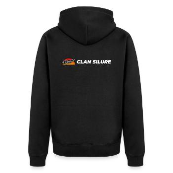 Clan Silure Wear - Design moderne coloré droit - Veste à capuche bio Premium Unisexe - noir - Dos - Nico (187cm)