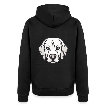 Faithful look - Unisex Premium Organic Zip Hoodie - black - Back - Nico (187cm)