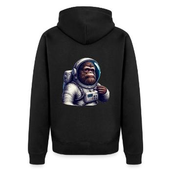 Gorilla astronaut in space - Unisex Premium Organic Zip Hoodie - black - Back - Nico (187cm)