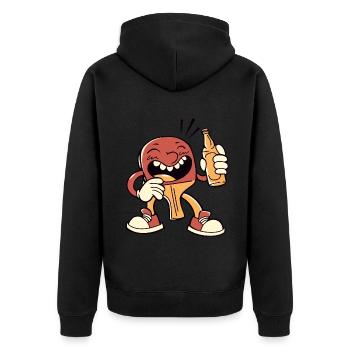 Batte de tennis de table avec bouteille de bière joue - Veste à capuche bio Premium Unisexe - noir - Dos - Nico (187cm)