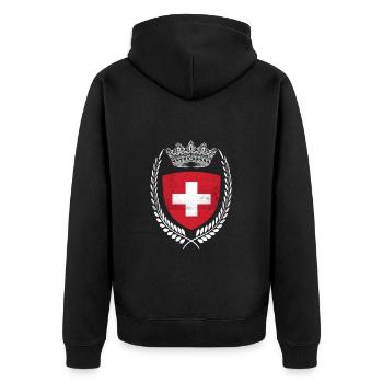 Drapeau suisse - Veste à capuche bio Premium Unisexe - noir - Dos - Nico (187cm)