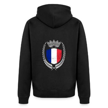 France Flag French Flag France - Unisex Premium Organic Zip Hoodie - black - Back - Nico (187cm)