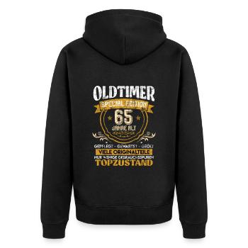 Classic car 65 years old 65 birthday - Unisex Premium Organic Zip Hoodie - black - Back - Nico (187cm)