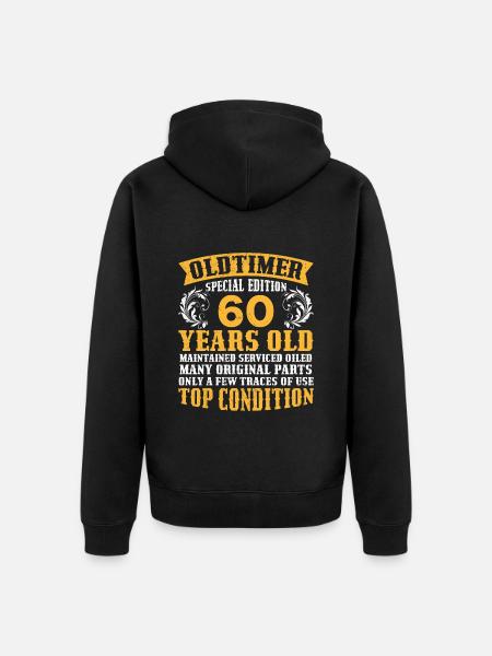 Classic car 60 years old 60th birthday - Unisex Premium Organic Zip Hoodie - black