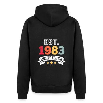 40 ans édition limitée 40e anniversaire - Veste à capuche bio Premium Unisexe - noir - Dos - Nico (187cm)