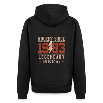 40e anniversaire né en 1983 fête d’anniversaire - Veste à capuche bio Premium Unisexe - noir - Dos - Nico (187cm)