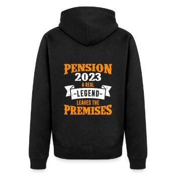 Pension 2023 Retraite des pensionnés - Veste à capuche bio Premium Unisexe - noir - Dos - Nico (187cm)