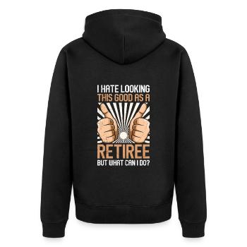 Je déteste avoir l’air si bien en tant que retraité - Veste à capuche bio Premium Unisexe - noir - Dos - Nico (187cm)