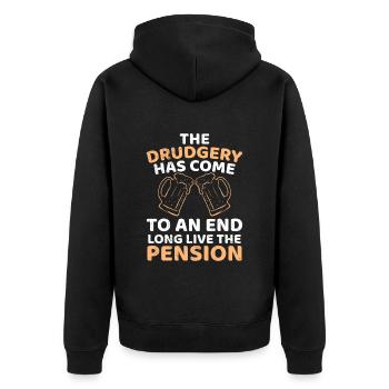Es lebe die Rente Männer Renteneintritt - Unisex Premium Bio Zip Hoodie - Schwarz - Hinten - Nico (187cm)