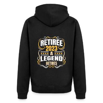 Retraité 2023 Retraite des retraités - Veste à capuche bio Premium Unisexe - noir - Dos - Nico (187cm)