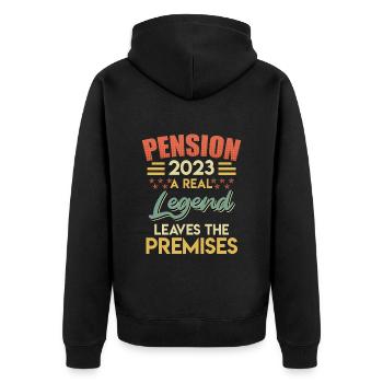 La légende quitte le site du locataire en 2023 - Veste à capuche bio Premium Unisexe - noir - Dos - Nico (187cm)