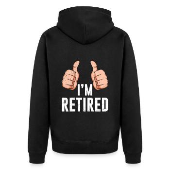 Le retraité Spruch est à la retraite 2023 - Veste à capuche bio Premium Unisexe - noir - Dos - Nico (187cm)