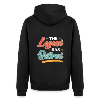 The legend retires - Unisex Premium Organic Zip Hoodie - black - Back - Nico (187cm)