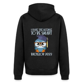 Bachelor 2023 Bachelor Degree - Unisex Premium Organic Zip Hoodie - black - Back - Nico (187cm)