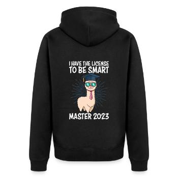 Master 2023 Licence à la merde intelligente - Veste à capuche bio Premium Unisexe - noir - Dos - Nico (187cm)