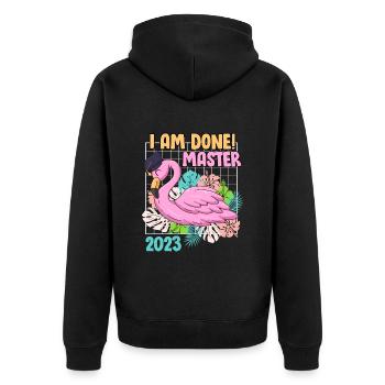 I finished Master's degree 2023 Master's degree - Unisex Premium Organic Zip Hoodie - black - Back - Nico (187cm)