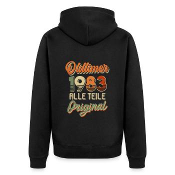 40. Geburtstag 40 Jahre - Unisex Premium Bio Zip Hoodie - Schwarz - Hinten - Nico (187cm)