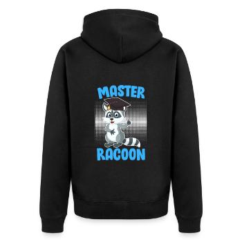 Master Racoon 2023 Master Degree - Unisex Premium Organic Zip Hoodie - black - Back - Nico (187cm)