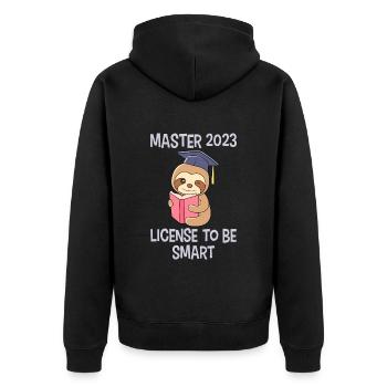 Master 2023 avec la licence de la merde intelligente - Veste à capuche bio Premium Unisexe - noir - Dos - Nico (187cm)