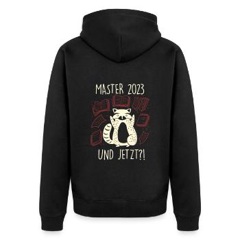 Master 2023 Masterabschluss Master Abschluss 2023 - Unisex Premium Bio Zip Hoodie - Schwarz - Hinten - Nico (187cm)