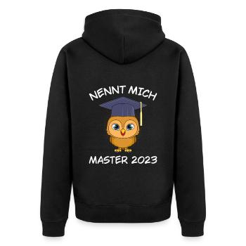 Call me Master 2023 Master Abschluss - Unisex Premium Bio Zip Hoodie - Schwarz - Hinten - Nico (187cm)