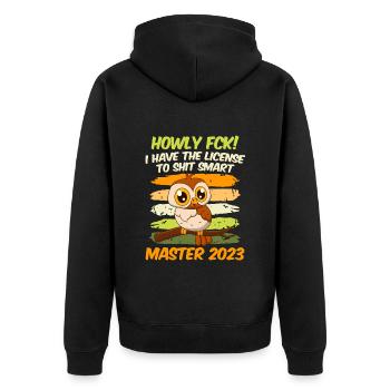 Master 2023 Licence à Clever Shit Master - Veste à capuche bio Premium Unisexe - noir - Dos - Nico (187cm)