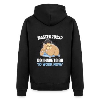 Master Degree 2023 from Bet-Chiller to Master - Unisex Premium Organic Zip Hoodie - black - Back - Nico (187cm)