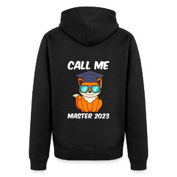 Nennt mich Master 2023 Masterabschluss Master - Unisex Premium Bio Zip Hoodie - Schwarz - Hinten - Nico (187cm)