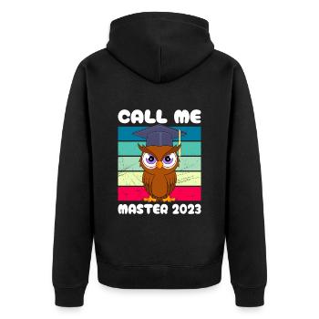 Call me Master 2023 - Unisex Premium Organic Zip Hoodie - black - Back - Nico (187cm)