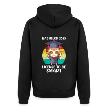 Bachelor 2023 Licence à Clever Shit Sloth - Veste à capuche bio Premium Unisexe - noir - Dos - Nico (187cm)