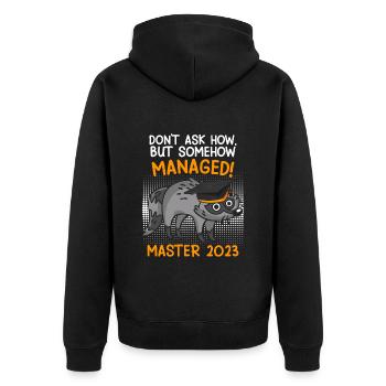 D’une manière ou d’une autre, j’ai réussi à obtenir le master en 2023 - Veste à capuche bio Premium Unisexe - noir - Dos - Nico (187cm)