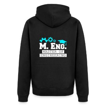 I am Master of Engineering Master's degree - Unisex Premium Organic Zip Hoodie - black - Back - Nico (187cm)