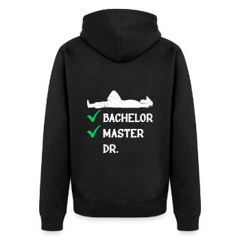 Liste de contrôle Bachelor Master Doctorat - Veste à capuche bio Premium Unisexe - noir - Dos - Nico (187cm)