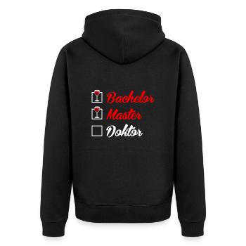 Liste de contrôle Bachelor Master Docteur Doctorat - Veste à capuche bio Premium Unisexe - noir - Dos - Nico (187cm)