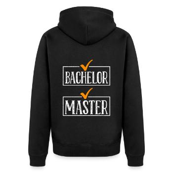 Finally finished Bachelor's degree Master's degree - Unisex Premium Organic Zip Hoodie - black - Back - Nico (187cm)