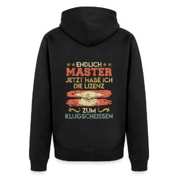 Finally Master now smart-shitting Master degree - Unisex Premium Organic Zip Hoodie - black - Back - Nico (187cm)