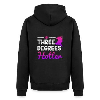 Three Degrees Bachelor Master Doctoral Degree - Unisex Premium Organic Zip Hoodie - black - Back - Nico (187cm)