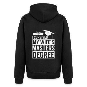Survécu Ma femme a une maîtrise - Veste à capuche bio Premium Unisexe - noir - Dos - Nico (187cm)