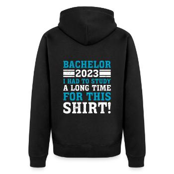 Pour cela, j’ai dû étudier pendant longtemps le baccalauréat - Veste à capuche bio Premium Unisexe - noir - Dos - Nico (187cm)