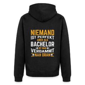 Personne n’est parfait sauf un baccalauréat - Veste à capuche bio Premium Unisexe - noir - Dos - Nico (187cm)