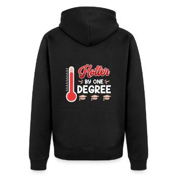 A hot Bachelor's degree Master's degree - Unisex Premium Organic Zip Hoodie - black - Back - Nico (187cm)
