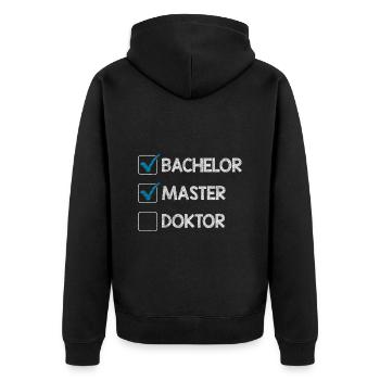 Liste de contrôle Bachelor Master Doctorat - Veste à capuche bio Premium Unisexe - noir - Dos - Nico (187cm)