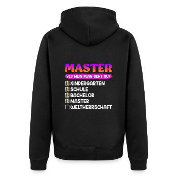 Kindergarten School Bachelor Master Degree - Unisex Premium Organic Zip Hoodie - black - Back - Nico (187cm)