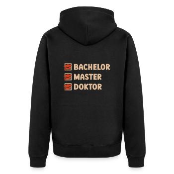 Bachelor's degree Master's degree Doctorate - Unisex Premium Organic Zip Hoodie - black - Back - Nico (187cm)